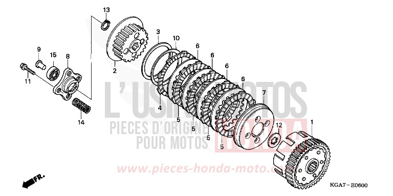 KUPPLUNG von CG125 TITAN ES FORCE SILVER METALLIC (NH411) von 2004